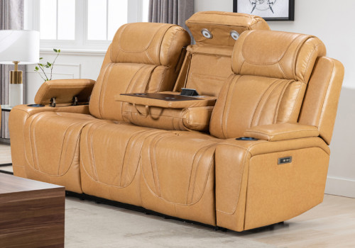 Luxury Genuine Leather Power Recliner Sofa with Silent Motor