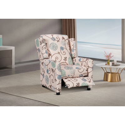 Soft Reclining Chair with Comfortable Floral Fabric