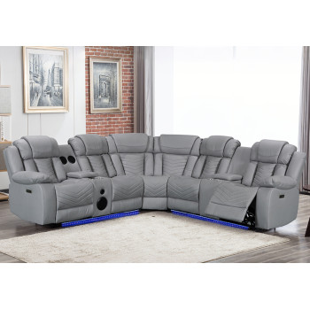 Sectional Recliner Sofa with Bluetooth speakers and Massage and Heating