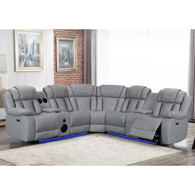 Sectional Recliner Sofa with Bluetooth speakers and Massage and Heating