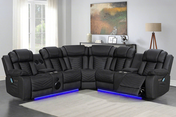 Sectional Recliner Sofa with Bluetooth speakers and Massage and Heating