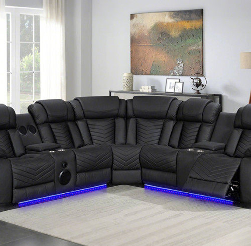 Sectional Recliner Sofa with Bluetooth speakers and Massage and Heating