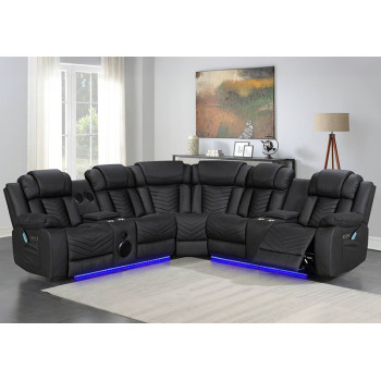Sectional Recliner Sofa with Bluetooth speakers and Massage and Heating