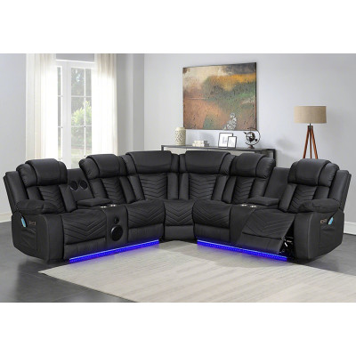Sectional Recliner Sofa with Bluetooth speakers and Massage and Heating