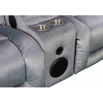 Sectional Recliner Sofa Set with Bluetooth and Cup holder for Living Room