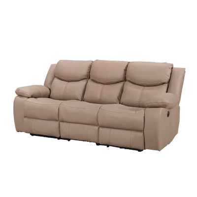 Electric 3-Seater Recliner Sofa with Backlit Switches and USB Ports