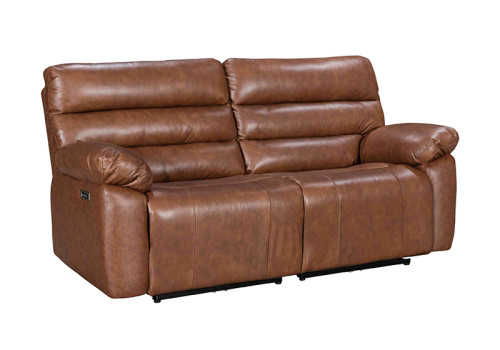 Electric Genuine Leather 2-Seater Sofa with USB and Type-C Charging Ports