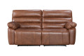 Electric Genuine Leather 2-Seater Sofa with USB and Type-C Charging Ports