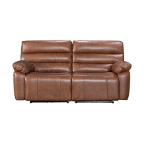 Electric Genuine Leather 2-Seater Sofa with USB and Type-C Charging Ports