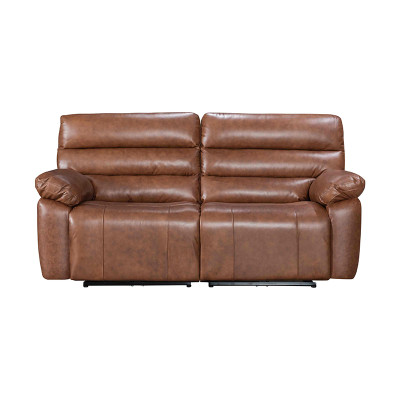 Electric Genuine Leather 2-Seater Sofa with USB and Type-C Charging Ports