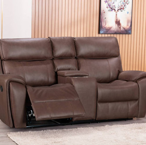 Two Seater Recliner Sofa With Storage and Cup Holder For Small Living Room