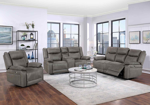 Powet Fabric Recliner Sofa 3+2+1 with USB & Wireless charging