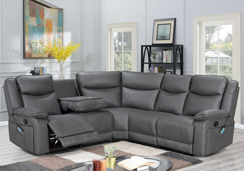 Manual  Recliner Sectional Sofa with Wireless charging and Missage and Heating