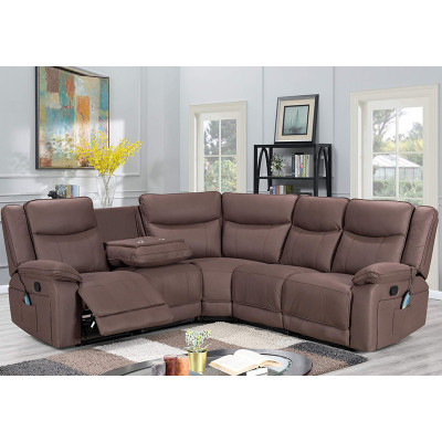 Manual  Recliner Sectional Sofa with Wireless charging and Missage and Heating