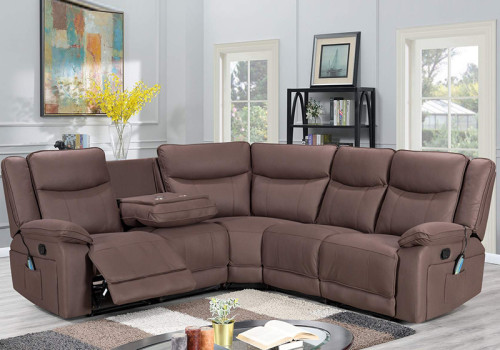 Manual  Recliner Sectional Sofa with Wireless charging and Missage and Heating