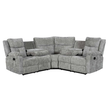 Sectional Recliner Sofa with Wireless Charging for Living Room