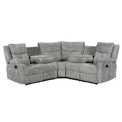 Sectional Recliner Sofa with Wireless Charging for Living Room