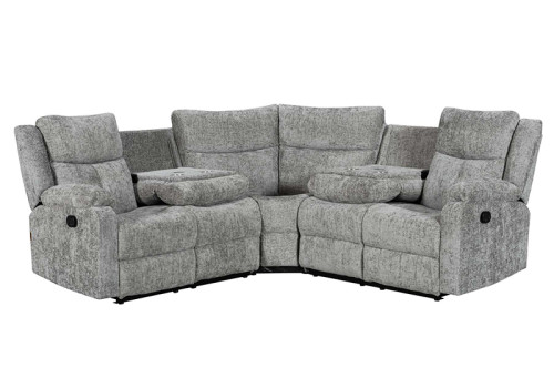 Sectional Recliner Sofa with Wireless Charging for Living Room
