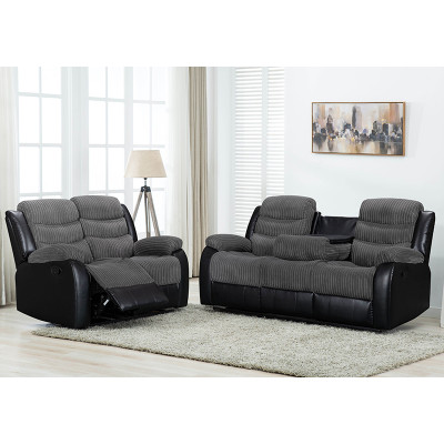 Comfortable Manual Recliner Sofa Set  With Drop Down Table for Living Room
