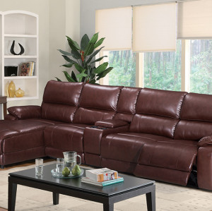 Manual Sectional Recliner Sofa Set with Cup holders Chaise for Living Room