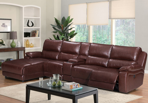 Manual Sectional Recliner Sofa Set with Cup holders Chaise for Living Room