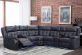 Comfortable Recliner Sofa Set With Cup Holder and LED Light for Living Room