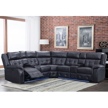 Comfortable Recliner Sofa Set With Cup Holder and LED Light for Living Room
