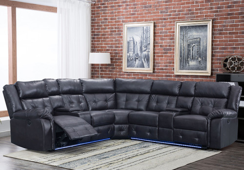 Comfortable Recliner Sofa Set With Cup Holder and LED Light for Living Room