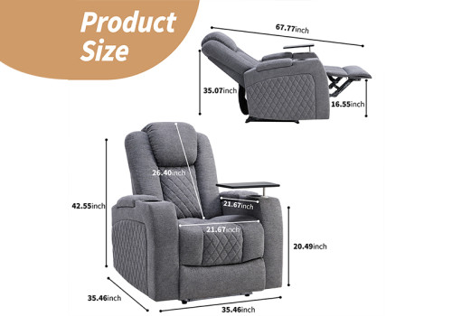 Comfortable Power Lift Recliners for Elderly With Built-in Control Cup Holder and USB