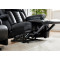 Black Leather Recliner Sofa Set With Lighting  For Living Room