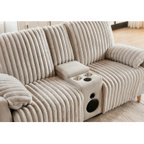Crodury Fabric Recliner Set 3+2+1 with Built-In Bluetooth & Ambient Lighting