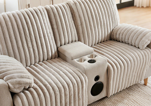 Crodury Fabric Recliner Set 3+2+1 with Built-In Bluetooth & Ambient Lighting