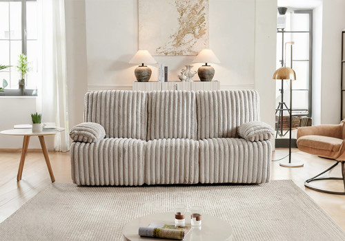 Three Seater Recliner Sofa Set,Crodury Fabric Recliner with Bluetooth Audio & USB Port