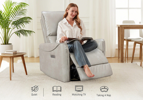 Glider Swivel Recliner With USB Port Breathable PU Leather
