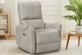 Glider Swivel Recliner With USB Port Breathable PU Leather