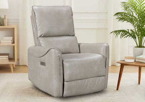 Glider Swivel Recliner With USB Port Breathable PU Leather