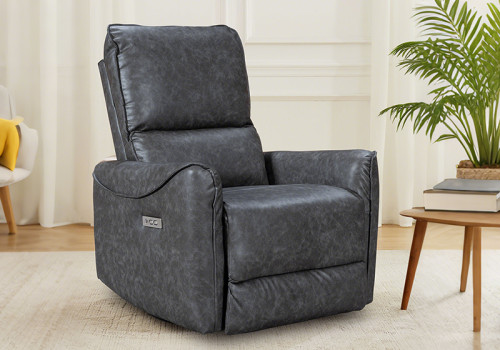 Glider Swivel Recliner With USB Port Breathable PU Leather
