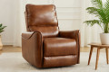 Glider Swivel Recliner With USB Port Breathable PU Leather