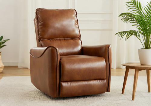 Glider Swivel Recliner With USB Port Breathable PU Leather