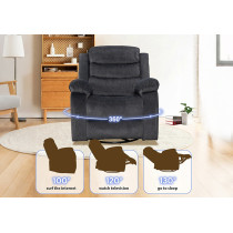 Swivel Rocker Recliner Chair - Compact Fabric 360° Glider for Small Spaces