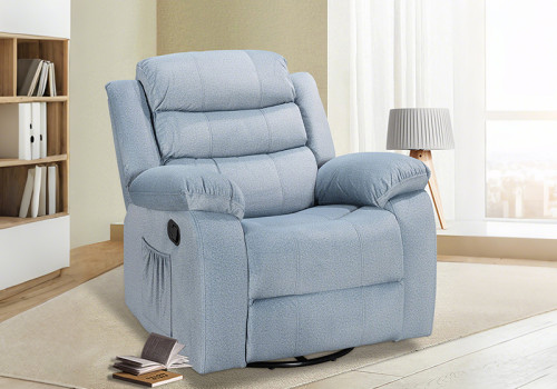 Swivel Rocker Recliner Chair - Compact Fabric 360° Glider for Small Spaces