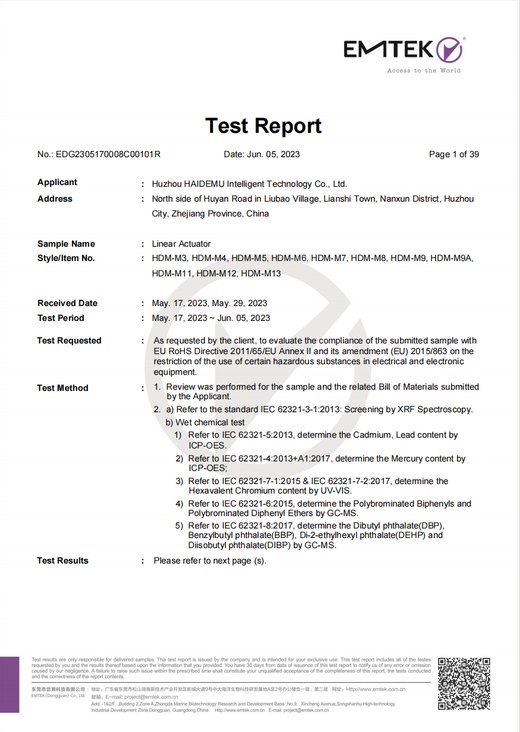 RoHS Test Report RoHS Test Report — PandaSofa certificate