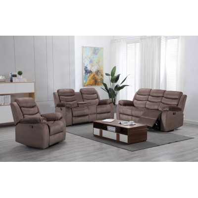 8005 Recliner Sofa Set 1+2+3 with Console Storage and Cup Holders for Living Room
