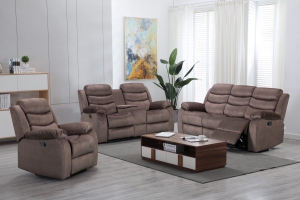 8005 Recliner Sofa Set 1+2+3 with Console Storage and Cup Holders for Living Room
