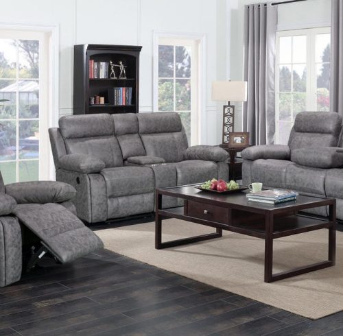 8307 Manual Recliner Sofa Set with Console, Cup Holders and Corner Sectional Option