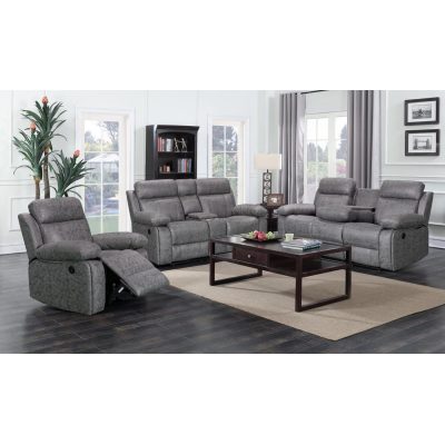 8307 Manual Recliner Sofa Set with Console, Cup Holders and Corner Sectional Option