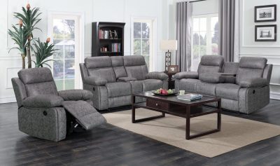 8307 Manual Recliner Sofa Set with Console, Cup Holders and Corner Sectional Option