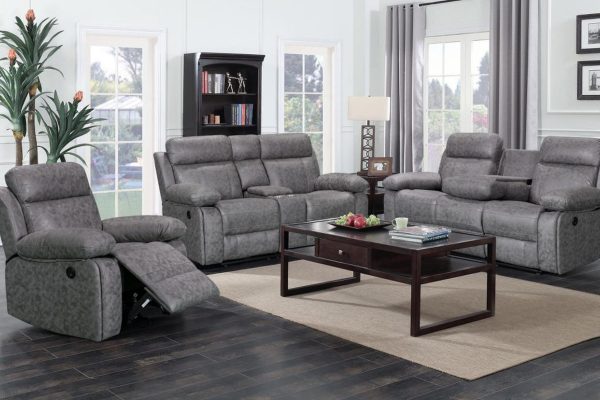8307 Manual Recliner Sofa Set with Console, Cup Holders and Corner Sectional Option