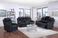 8363 Manual Recliner Sofa Set 1+2+3 with Center Console, Cup Holders and LED Underlight