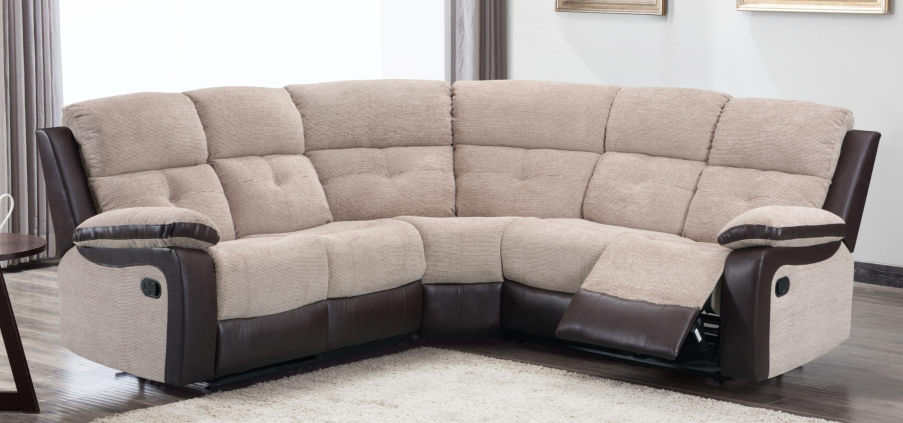 Fabric sectional recliner sofa with console